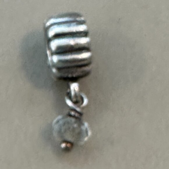 Authentic PANDORA SILVER Birthstone MARCH AQUAMARINE DANGLE CHARM - EUC - Picture 8 of 13